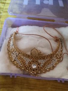 Antique Gold CZ Choker Necklace