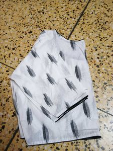 Ikat Print Cotton Blouse