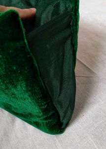 Emerald Velvet Clutch with Rhinestones