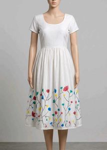 white painted dress