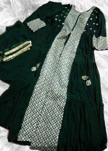 Elegant Black Kurta Set with Silver Embellishments