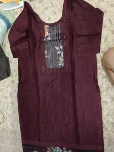 Maroon Ethnic Kurta with Floral Detail
