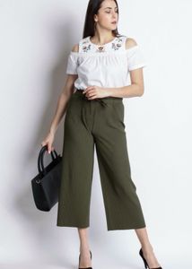 Olive Green Pleated Pants