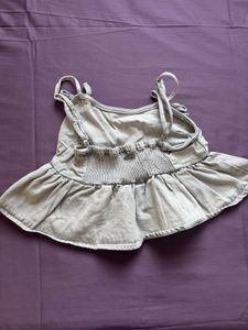 Light Grey Ruffled Crop Top
