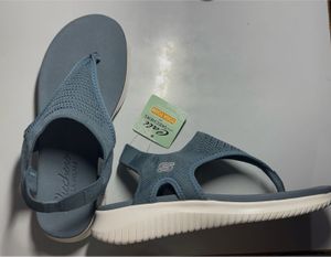Skechers Blue Fabric Thong Sandals