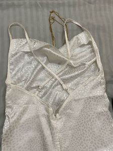 Chic White Cowl Neck Slip Dress