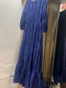 Beautiful Blue Embroidered Maxi Dress