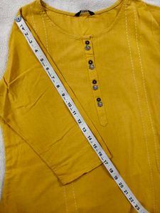 Vibrant Yellow Cotton Kurta