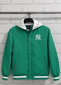 Green MLB Varsity Jacket with Hoodie