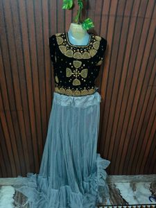 Stunning Grey Ruffle Lehenga Choli