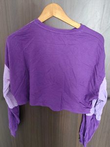Color Block Cropped Sweatshirt