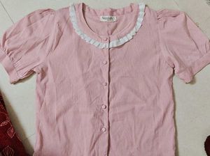 Offer Top  new pattern neck with puff ha