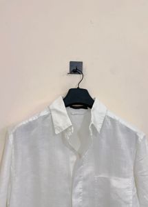 Men's Classic White Linen Shirt