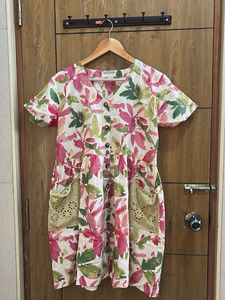 Floral Print Button-Down Midi Dress