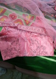Pink Embroidered Dress Material