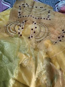 Embroidered Silk Saree pic any colour with blouse