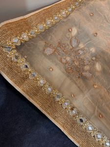 Embellished Dupatta with Mirror Work