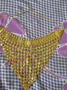 Gold-Plated Necklace and Earrings Set