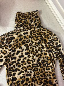 Leopard Print Turtleneck Bodysuit