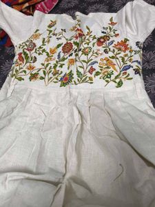 Beautifully Embroidered White Kurta