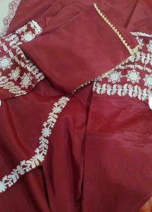 Farshi Salwar & Satin Maroon Kurta  with dupatta