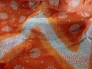 Orange Georget Saree