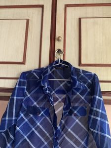 Sheer Blue Button-Up Shirt