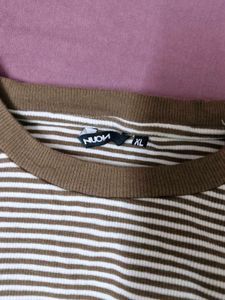 Striped Long Sleeve Casual Top - brand new