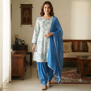 Floral Print Kurta 3-Piece set