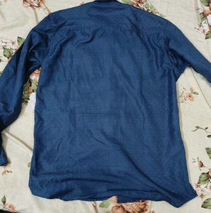 Navy Blue Printed Full Sleeve Shirt