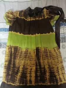 Chic Tie-Dye Mini Dress with Statement Bow