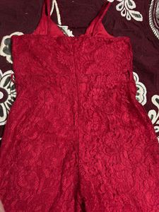 Red Lace Jumpsuit