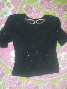 Embellished Black Blouse