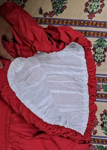 Chic Red Strapless Peplum Top