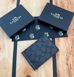 Coach Bifold Wallet WD Money Clipper WITH BOX