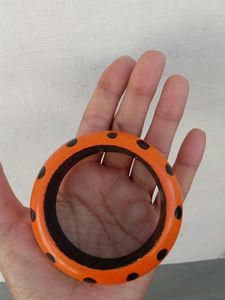 Orange Polka Dot Bangle