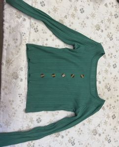 Green ribbed top
