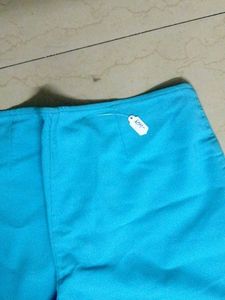 imported blue flaired capri pants
