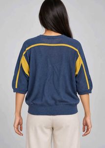 Blue &amp; Yellow Striped Knit Top