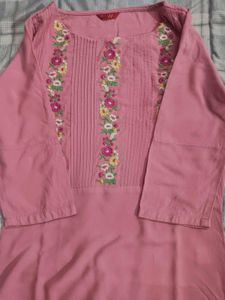 Charming Pink Embroidered Kurta