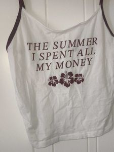 White Graphic Cami Top