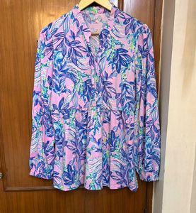 Vibrant Floral Print Peplum Top
