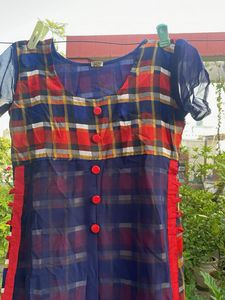 Stylish Plaid Kurta