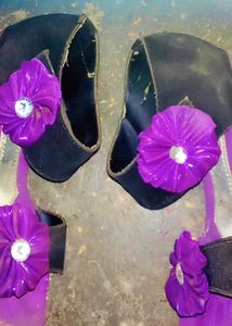 Purple Flower Heels