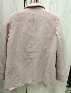 Elegant Blush Pink Single-Button Coat