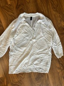 White Button-Up Casual Top