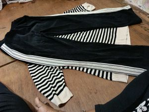 Comfortable Black Striped Pants