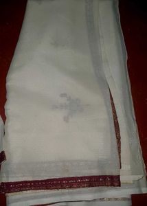 Elegant Cream Saree with Floral Border