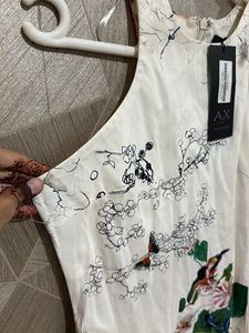 Cut In Japanese Floral midi Dress