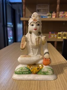 Lord Shiva Pure White Marble Idol